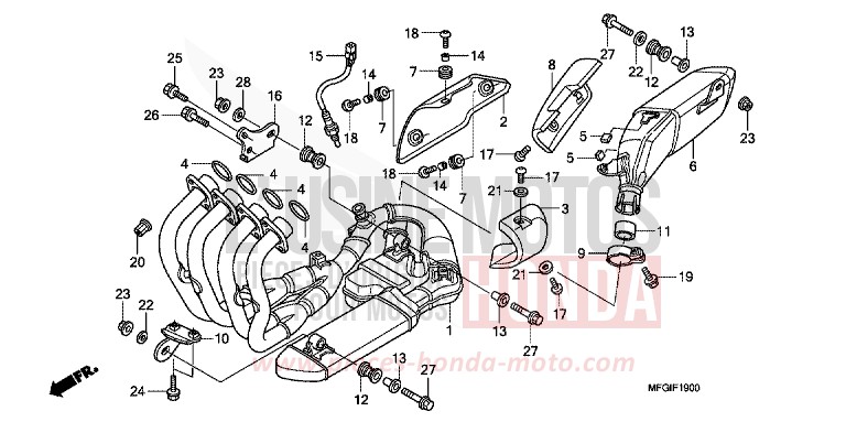 ABGAS-SCHALLDAEMPFER von Hornet ABS PEARL ACID YELLOW (Y205) von 2010